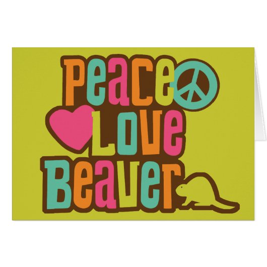 Peace Love Beaver Cards (Front Horizontal)