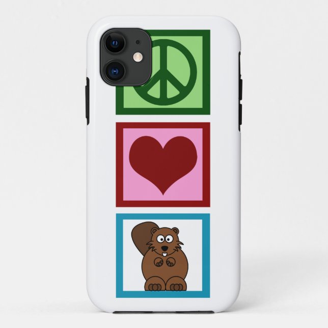 Peace Love Beavers Case-Mate iPhone Case (Back)