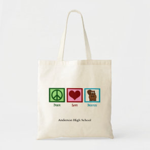 Peace Love Beavers Custom School Mascot Tote Bag