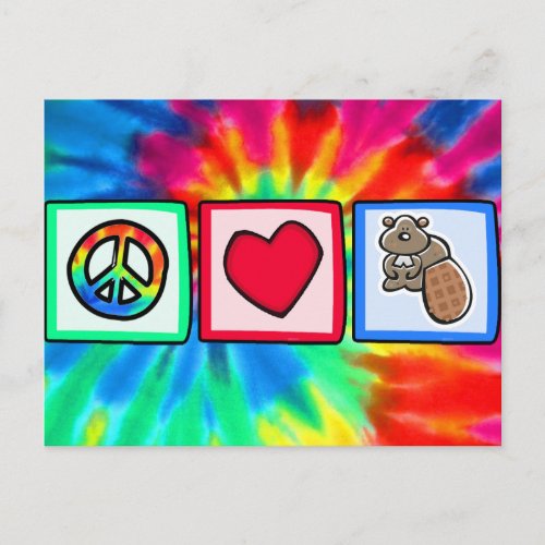 Peace Love Beavers Postcard