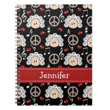 Peace Love Beethoven Spiral Notebook Journal by cutecustomgifts at Zazzle