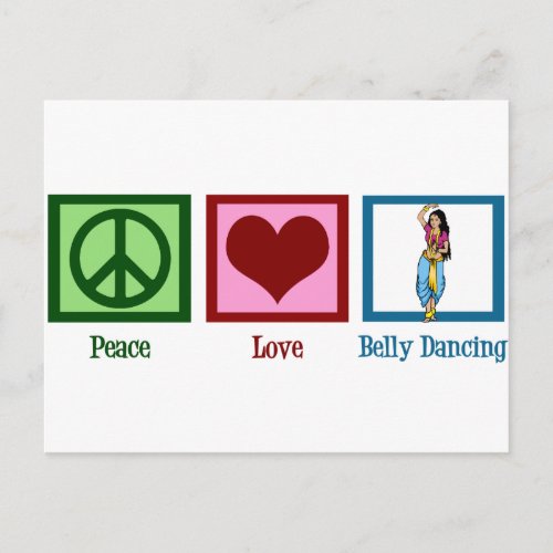 Peace Love Belly Dancing Postcard
