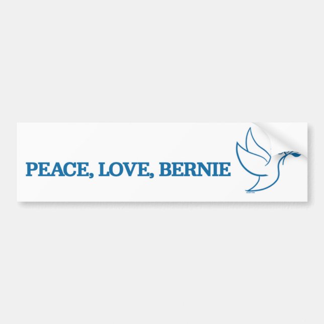 Peace. Love. Bernie. Bumper Sticker (Front)