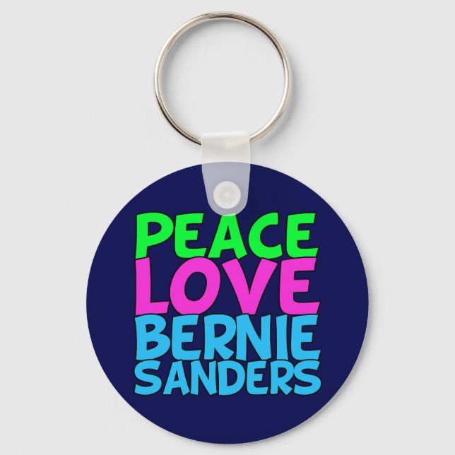 Peace Love Bernie Sanders Keychain (Front)