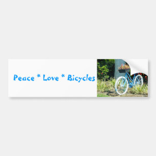 Peace Love Bicycles Bumper Sticker