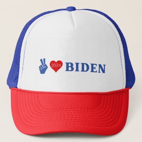 Peace Love Biden 2024 Election Trucker Hat