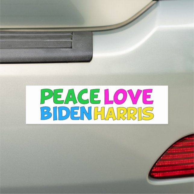 Peace Love Biden Harris 2024 Election Car Magnet (In Situ)
