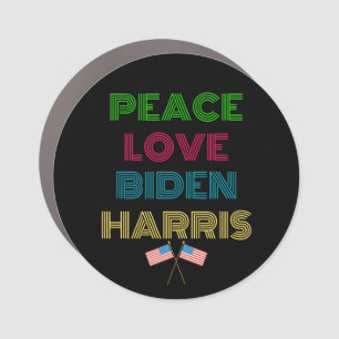 Peace Love Biden Harris 2024 Election T Car Magnet