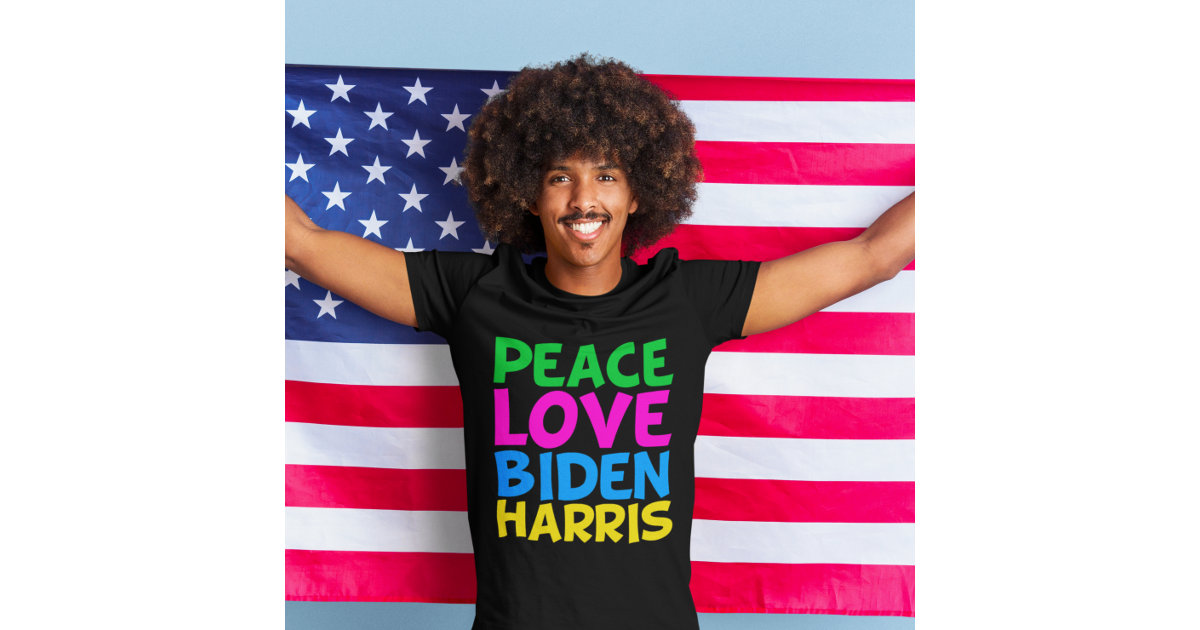 Peace Love Biden Harris 2024 Election TShirt Zazzle