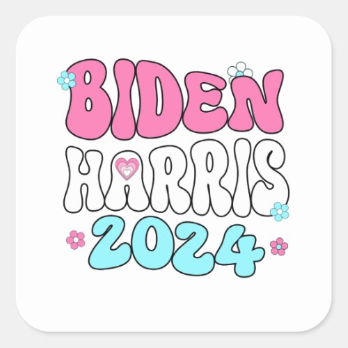 Peace Love  Biden Harris 2024 Square Sticker