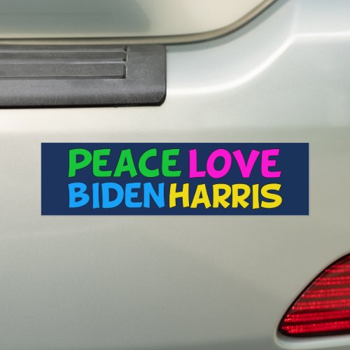 Peace Love Biden Harris Cute 2024 Election Bumper Sticker