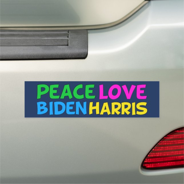 Peace Love Biden Harris Cute 2024 Election Car Magnet (In Situ)