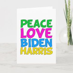 Peace Love Biden Harris Cute 2024 Election Card