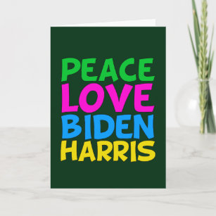 Peace Love Biden Harris Cute 2024 Election Card