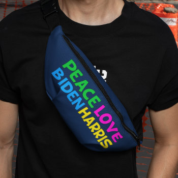 Peace Love Biden Harris Cute 2024 Election Fanny Pack by epicdesigns at Zazzle