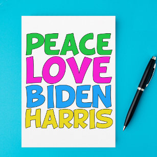 Peace Love Biden Harris Cute 2024 Election Holiday Card