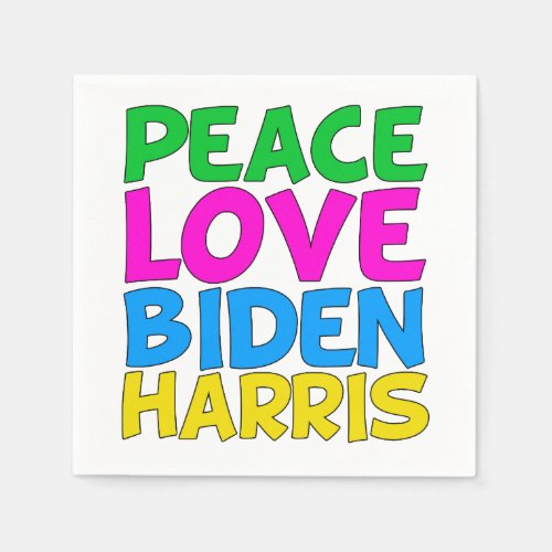 Peace Love Biden Harris Cute 2024 Election Napkins