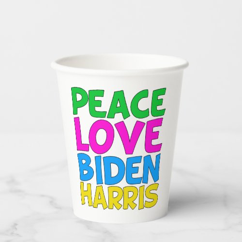 Peace Love Biden Harris Cute 2024 Election Paper Cups