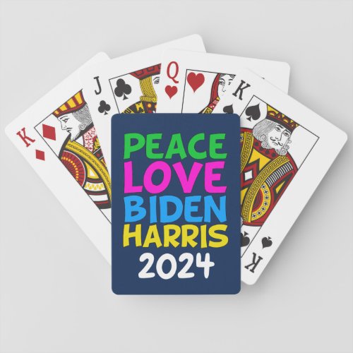 Peace Love Biden Harris Cute 2024 Election Poker Cards
