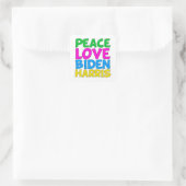 Peace Love Biden Harris Cute 2024 Election Square Sticker (Bag)