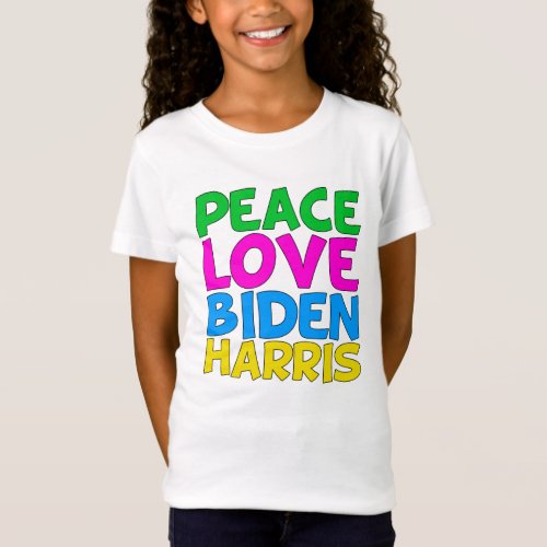 Peace Love Biden Harris Cute 2024 Election T_Shirt