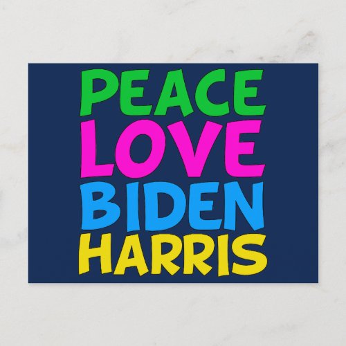 Peace Love Biden Harris Postcard