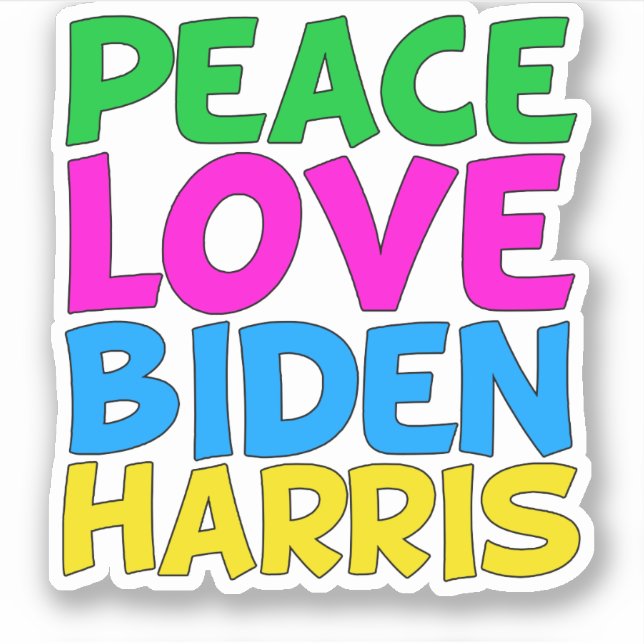 Peace Love Biden Harris Sticker (Front)