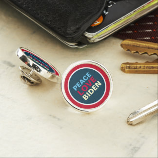 Peace Love BIDEN Red White Blue Lapel Pin