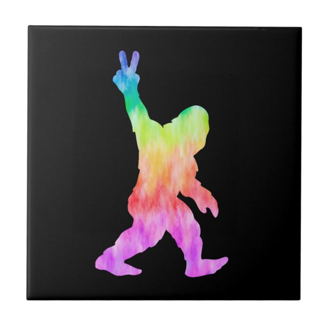 Peace Love Bigfoot      Ceramic Tile (Front)