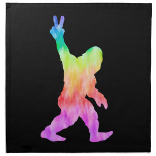 Peace Love Bigfoot Cloth Napkin