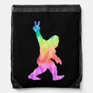 Peace Love Bigfoot Drawstring Bag