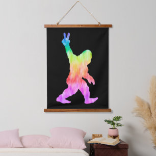 Peace Love Bigfoot Hanging Tapestry