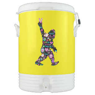 Peace Love Bigfoot Hippie Funny Bigfoot Lover      Beverage Cooler