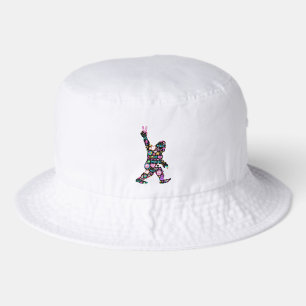 Peace Love Bigfoot Hippie Funny Bigfoot Lover      Bucket Hat