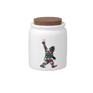 Peace Love Bigfoot Hippie Funny Bigfoot Lover Candy Jar