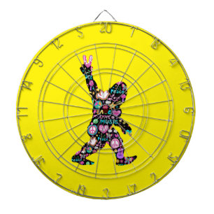 Peace Love Bigfoot Hippie Funny Bigfoot Lover      Dart Board