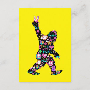 Peace Love Bigfoot Hippie Funny Bigfoot Lover Enclosure Card