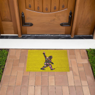 Peace Love Bigfoot Hippie Funny Bigfoot Lover Fiber Doormat