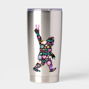 Peace Love Bigfoot Hippie Funny Bigfoot Lover Insulated Tumbler