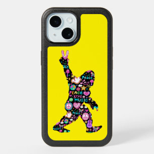 Peace Love Bigfoot Hippie Funny Bigfoot Lover iPhone 15 Case