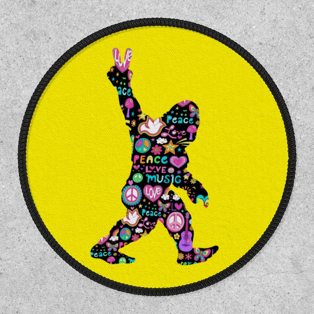 Peace Love Bigfoot Hippie Funny Bigfoot Lover      Patch (Front)