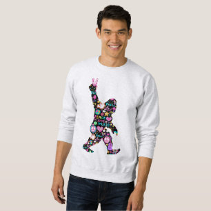 Peace Love Bigfoot Hippie Funny Bigfoot Lover Sweatshirt