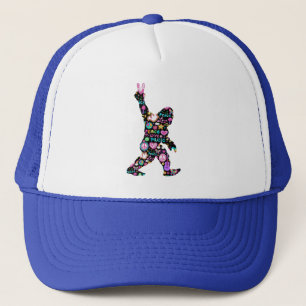 Peace Love Bigfoot Hippie Funny Bigfoot Lover Trucker Hat