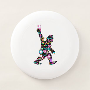 Peace Love Bigfoot Hippie Funny Bigfoot Lover      Wham-O Frisbee