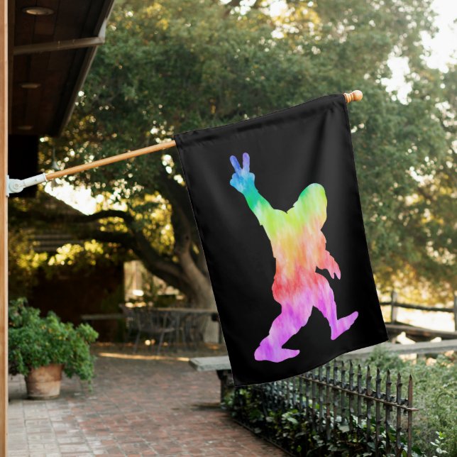 Peace Love Bigfoot        House Flag (In SItu)