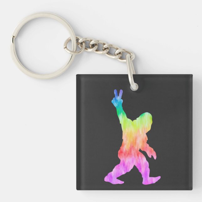 Peace Love Bigfoot   Keychain (Front)