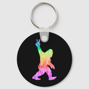 Peace Love Bigfoot    Keychain