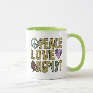 Peace Love Bigfoot Mug