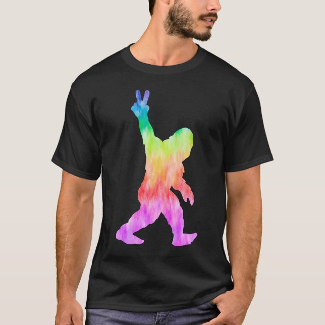 Peace Love Bigfoot  T-Shirt (Front)