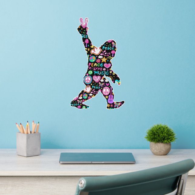 Peace Love Bigfoot   Wall Decal (Home Office 2)